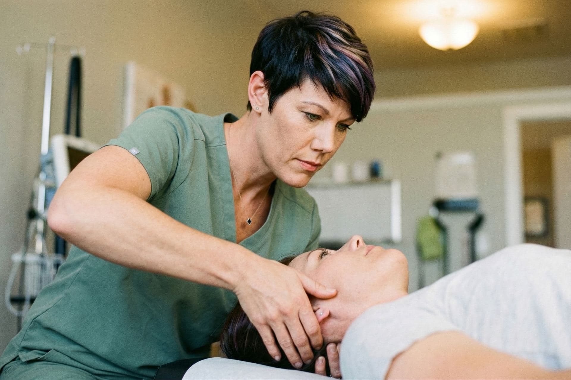 Dr. Shelley performing a NUCCA atlas adjustment